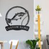 Amberjack Fish Fishing Pole Metal Art Personalized Metal Name Sign Decor Home Gift for Fisherman 2