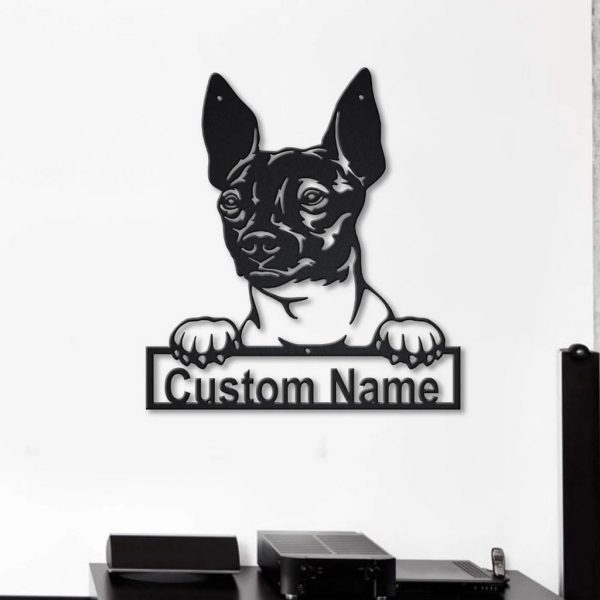 American Hairless Terrier Dog Metal Art Personalized Metal Name Sign Decor Home Gift for Dog Lover