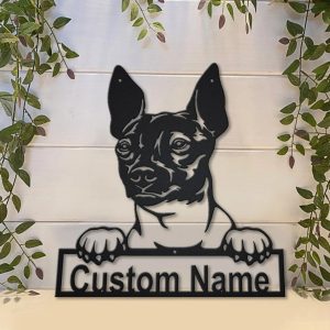 American Hairless Terrier Dog Metal Art Personalized Metal Name Sign Decor Home Gift for Dog Lover 3