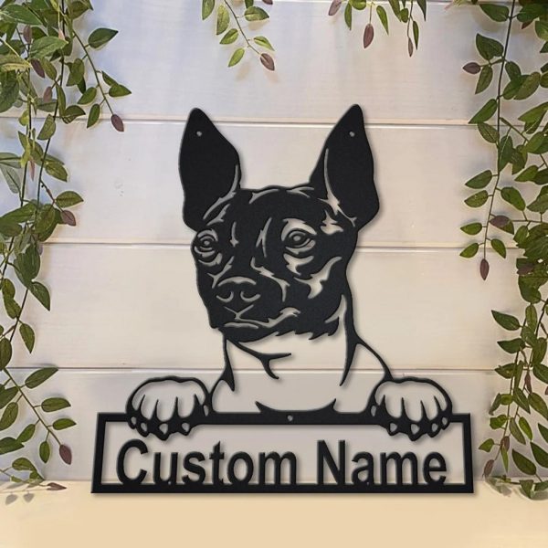 American Hairless Terrier Dog Metal Art Personalized Metal Name Sign Decor Home Gift for Dog Lover