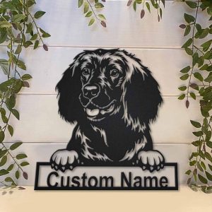 American Water Spaniel Dog Metal Art Personalized Metal Name Sign Decor Home Gift for Dog Lover 3