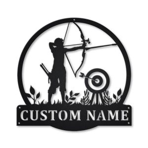 Archery Sport Metal Sign Personalized Metal Name Signs Home Decor Sport Lovers Gifts 1
