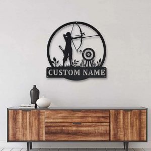 Archery Sport Metal Sign Personalized Metal Name Signs Home Decor Sport Lovers Gifts 2