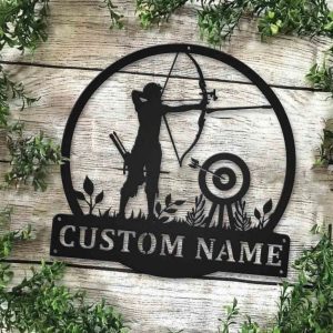 Archery Sport Metal Sign Personalized Metal Name Signs Home Decor Sport Lovers Gifts 3