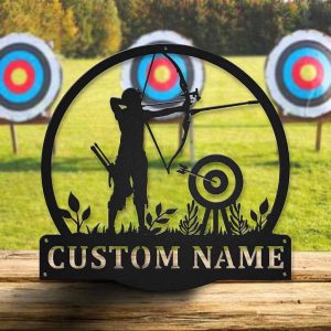 Archery Sport Metal Sign Personalized Metal Name Signs Home Decor Sport Lovers Gifts 4