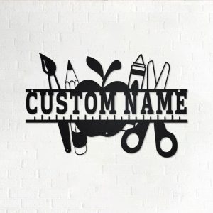 Art Class Teacher Name Sign Decoration For Room Personalized Metal Signs