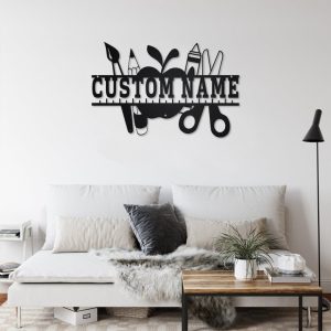 Art Class Teacher Name Sign Decoration For Room Personalized Metal Signs 2
