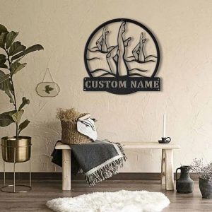 Artistic Swimming Metal Sign Personalized Metal Name Signs Home Decor Sport Lovers Gifts
