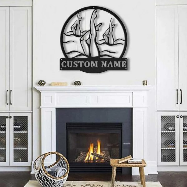 Artistic Swimming Metal Sign Personalized Metal Name Signs Home Decor Sport Lovers Gifts