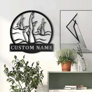 Artistic Swimming Metal Sign Personalized Metal Name Signs Home Decor Sport Lovers Gifts 4