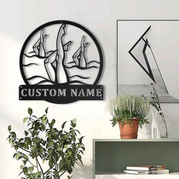 Artistic Swimming Metal Sign Personalized Metal Name Signs Home Decor Sport Lovers Gifts