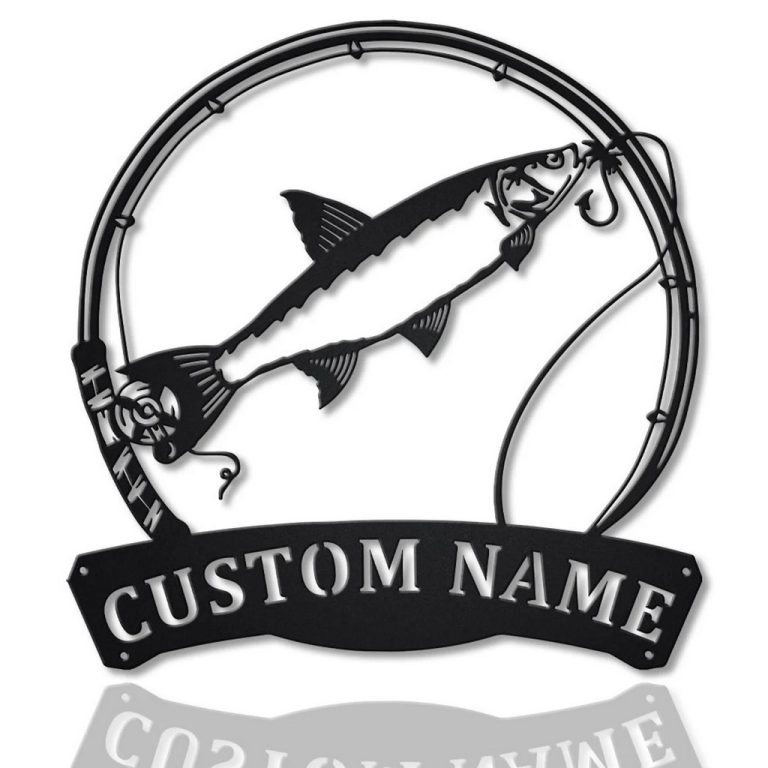 Asp Fish Metal Art Personalized Metal Name Sign Decor Home Fishing Gift