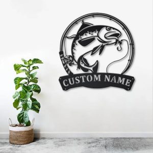 Atlantic Cod Fish Metal Art Personalized Metal Name Sign Decor Home Fishing Gift for Fisherman 3