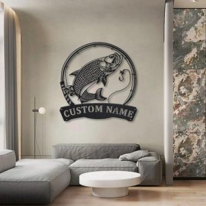 Atlantic Tarpon Fish Metal Art Personalized Metal Name Sign Decor Home Fishing Gift for Fisherman 4