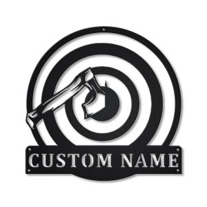 Axe Throwing Metal Sign Personalized Metal Name Signs Home Decor Sport Lovers Gifts 1