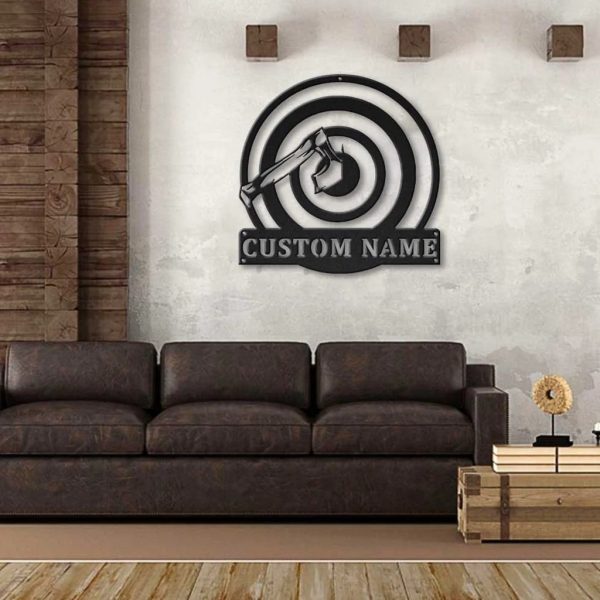 Axe Throwing Metal Sign Personalized Metal Name Signs Home Decor Sport Lovers Gifts