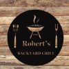 Backyard Grill Laser Cut Metal Signs Garden Bar Outdoor Decor Dads BBQ 2