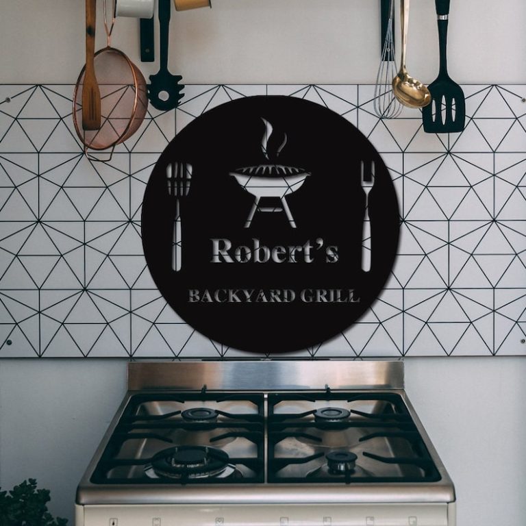 Backyard Grill Laser Cut Metal Signs Garden Bar Outdoor Decor Dad's BBQ ...