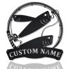 Bait Fish Metal Art Personalized Metal Name Sign Decor Home Fishing Gift for Fisherman 1