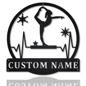 Balance Beam Metal Sign Personalized Metal Name Signs Home Decor Sport Lovers Gifts