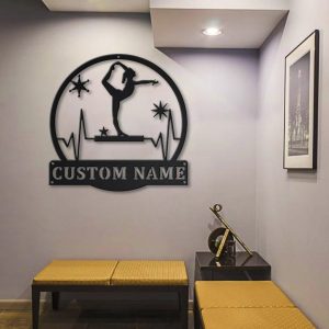 Balance Beam Metal Sign Personalized Metal Name Signs Home Decor Sport Lovers Gifts