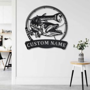 Barracudas Fish Metal Art Personalized Metal Name Sign Decor Home Fishing Gift for Fisherman 4