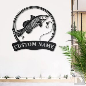 Barramundi Fish Metal Art Personalized Metal Name Sign Decor Home Fishing Gift for Fisherman 4