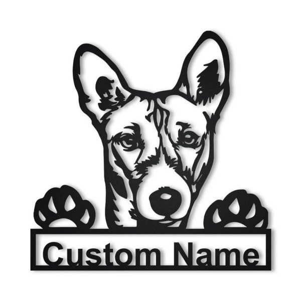 Basenji Dog Metal Art Personalized Metal Name Sign Home Decor Gift for Dog Lover