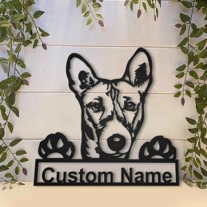 Basenji Dog Metal Art Personalized Metal Name Sign Home Decor Gift for Dog Lover 3