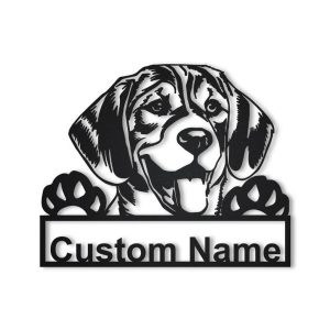 Beagle Dog Metal Art Personalized Metal Name Sign Decor Home Gift for Dog Lover 1