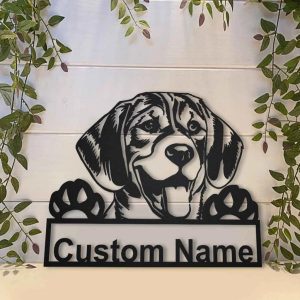 Beagle Dog Metal Art Personalized Metal Name Sign Decor Home Gift for Dog Lover 2