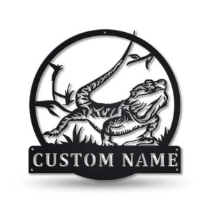 Bearded Dragon Metal Art Personalized Metal Name Sign Decor Home Gift for Animal Lover 1