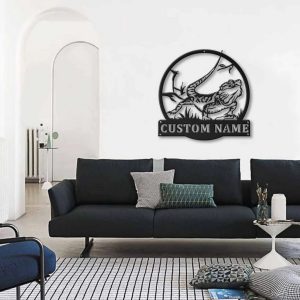 Bearded Dragon Metal Art Personalized Metal Name Sign Decor Home Gift for Animal Lover 2