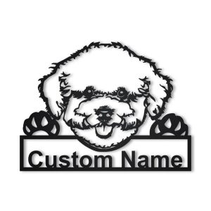 Bichon Frise Dog Metal Art Personalized Metal Name Sign Decor Home Gift for Dog Lover 1