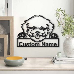 Bichon Frise Dog Metal Art Personalized Metal Name Sign Decor Home Gift for Dog Lover 3