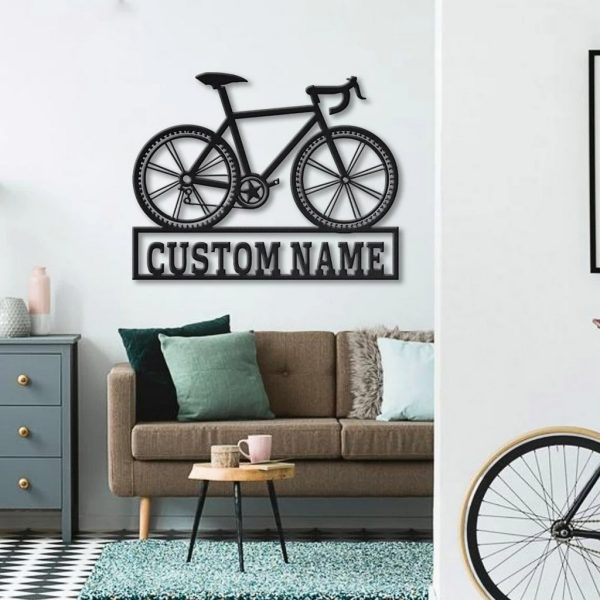 Bicycle Sport Metal Sign Personalized Metal Name Signs Home Decor Sport Lovers Gifts