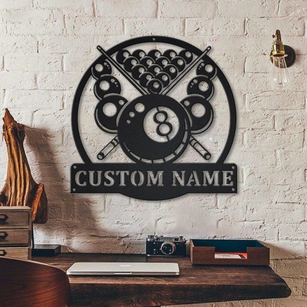 Billiards Metal Sign Personalized Metal Name Signs Home Decor Sport Fan Gifts