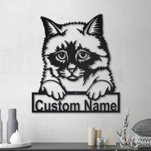 Birman Cat Metal Art Personalized Metal Name Sign Decor Home Gift for Cat Lover 4