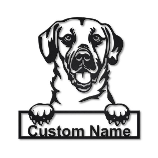 Black Mouth Cur Dog Metal Art Personalized Metal Name Sign Home Decor Gift for Dog Lover