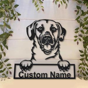Black Mouth Cur Dog Metal Art Personalized Metal Name Sign Home Decor Gift for Dog Lover
