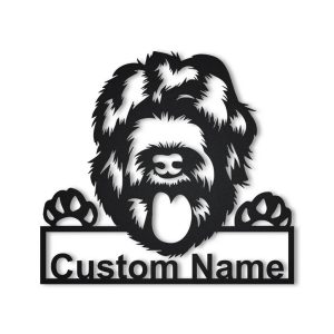 Black Russian Terrier Dog Metal Art Personalized Metal Name Sign Home Decor Gift for Dog Lover