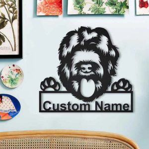 Black Russian Terrier Dog Metal Art Personalized Metal Name Sign Home Decor Gift for Dog Lover