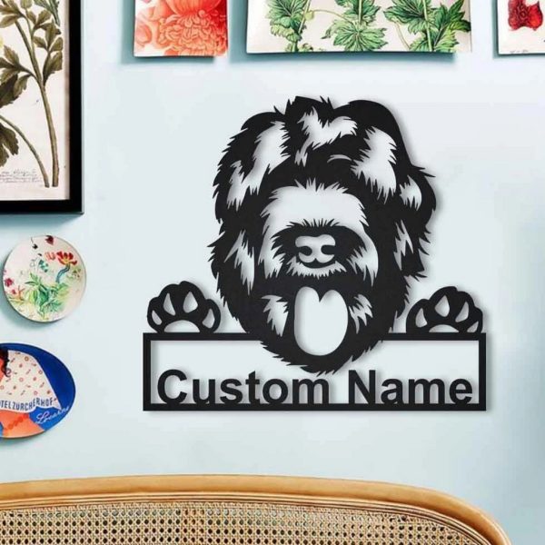 Black Russian Terrier Dog Metal Art Personalized Metal Name Sign Home Decor Gift for Dog Lover