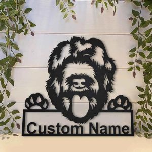 Black Russian Terrier Dog Metal Art Personalized Metal Name Sign Home Decor Gift for Dog Lover 3