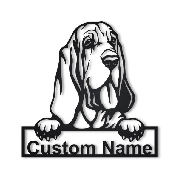 Bloodhound Dog Metal Art Personalized Metal Name Sign Decor Home Gift for Dog Lover