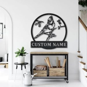 Blue Jay Bird Metal Art Personalized Metal Name Sign Decor Home Gift for Animal Lover 2