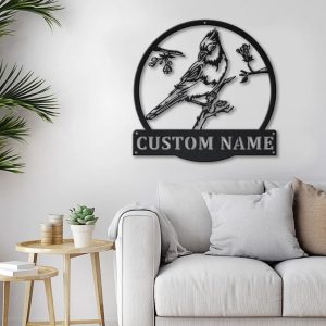 Blue Jay Bird Metal Art Personalized Metal Name Sign Decor Home Gift for Animal Lover 4