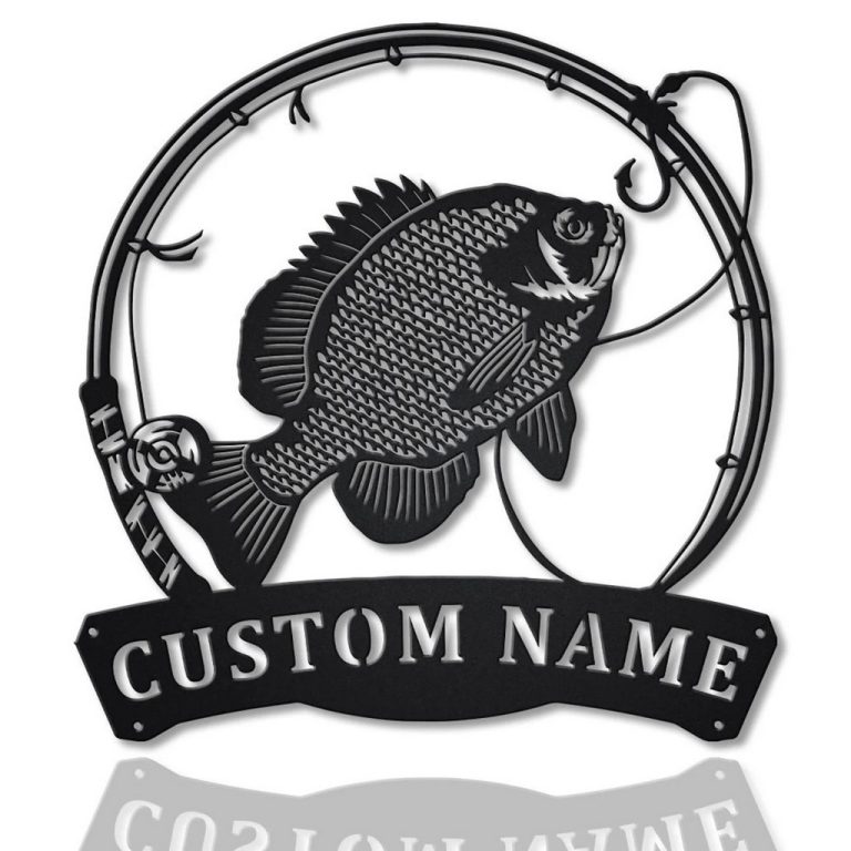 Bluegill Fish Metal Art Personalized Metal Name Sign Decor Home Fishing 