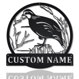 Bobwhite Bird Metal Art Personalized Metal Name Sign Decor Home Gift for Animal Lover 1