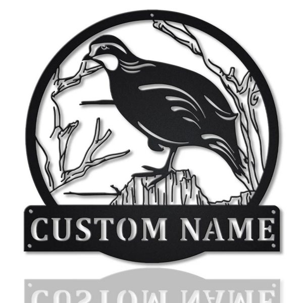 Bobwhite Bird Metal Art Personalized Metal Name Sign Decor Home Gift for Animal Lover